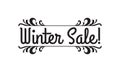 Winter sale text. Discount banner. Clearance, flyer, promotion poster design template. Vector illustration Royalty Free Stock Photo